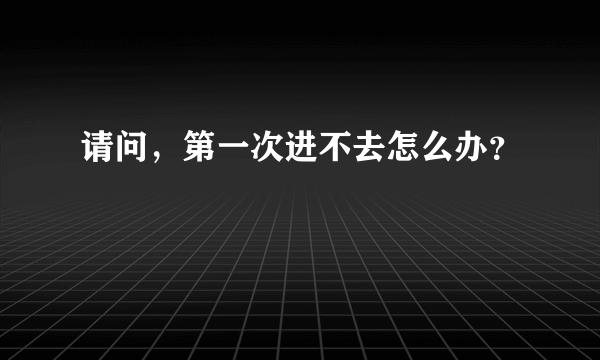 请问，第一次进不去怎么办？