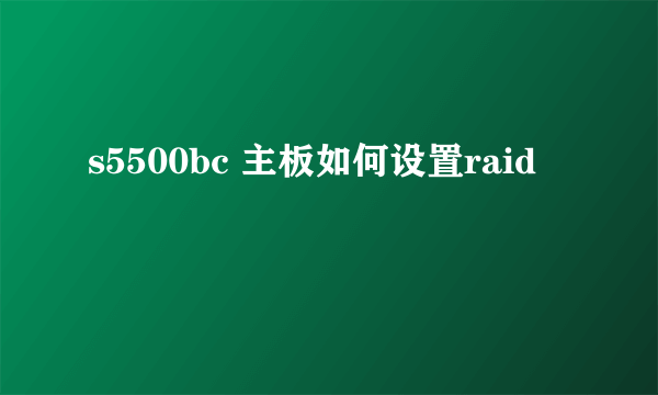 s5500bc 主板如何设置raid