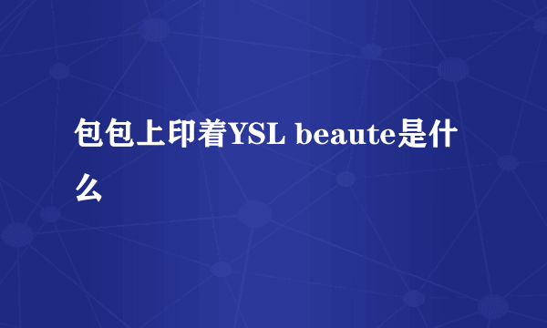 包包上印着YSL beaute是什么