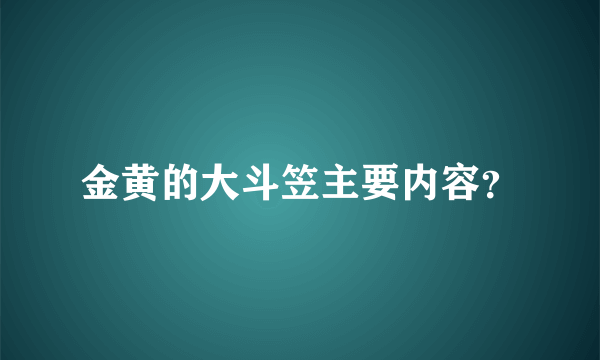 金黄的大斗笠主要内容？