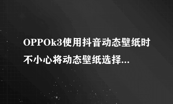 OPPOk3使用抖音动态壁纸时不小心将动态壁纸选择器选错了怎样重置？