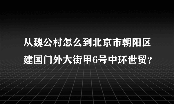 从魏公村怎么到北京市朝阳区建国门外大街甲6号中环世贸？