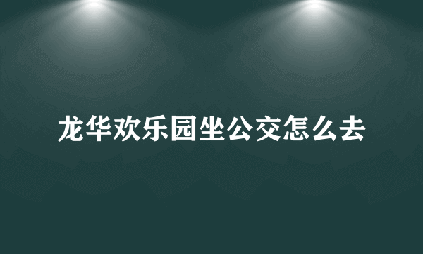 龙华欢乐园坐公交怎么去