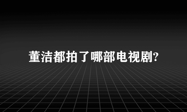 董洁都拍了哪部电视剧?