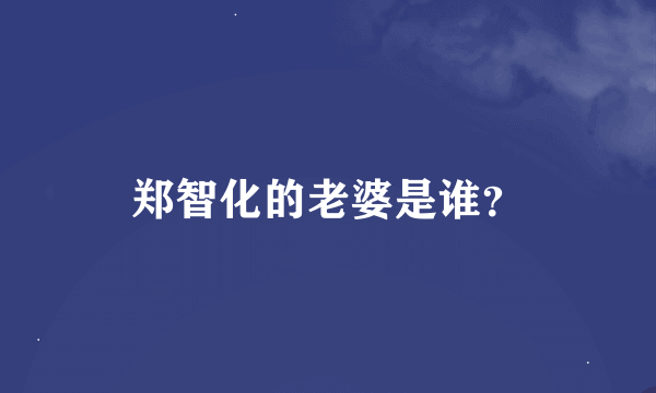 郑智化的老婆是谁？