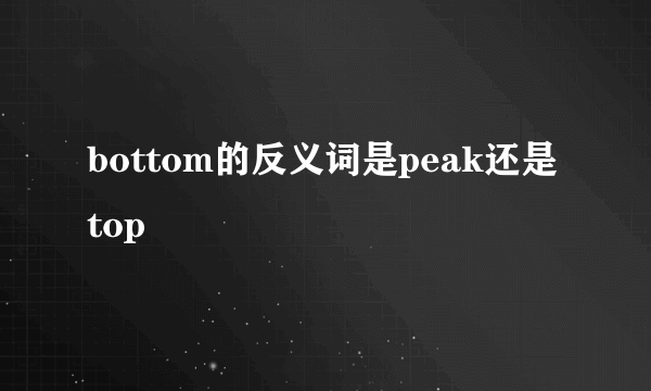 bottom的反义词是peak还是top