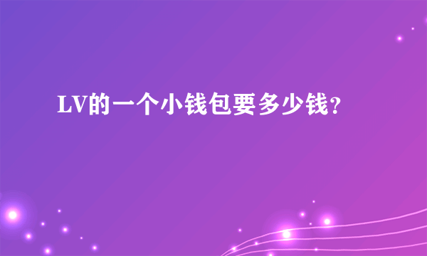 LV的一个小钱包要多少钱？