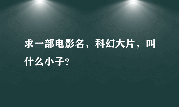 求一部电影名，科幻大片，叫什么小子？