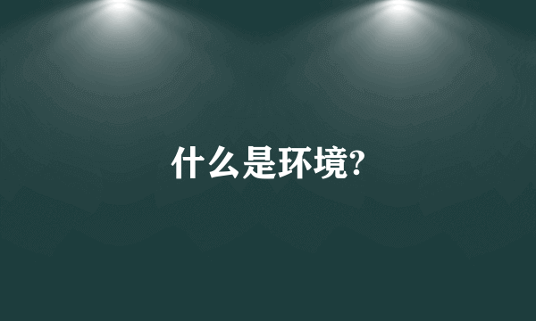 什么是环境?