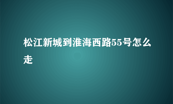 松江新城到淮海西路55号怎么走