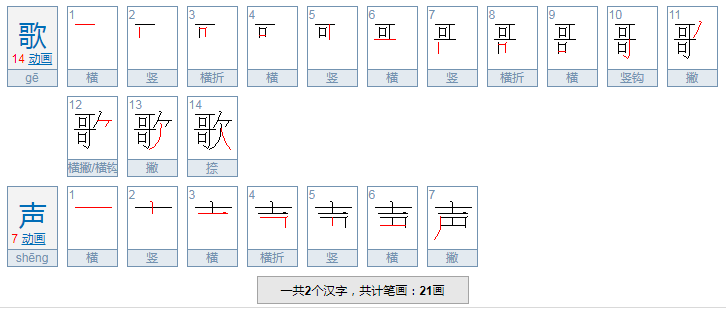 歌声的拼音