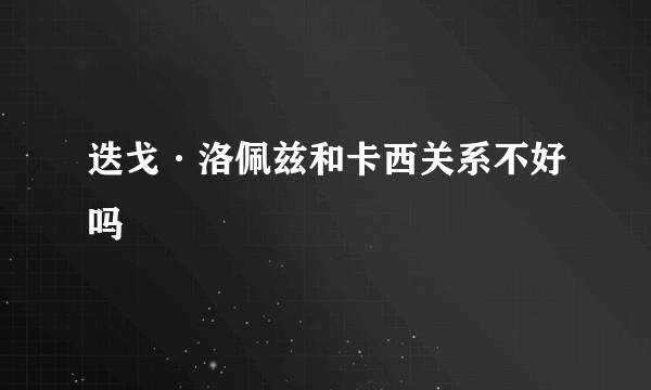 迭戈·洛佩兹和卡西关系不好吗