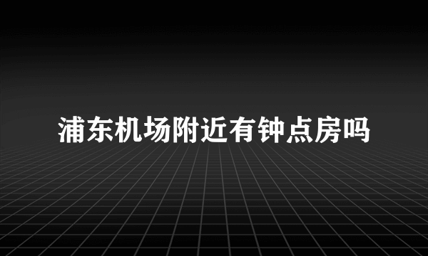 浦东机场附近有钟点房吗