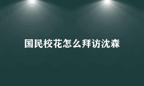 国民校花怎么拜访沈森