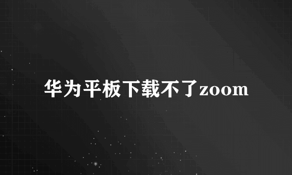 华为平板下载不了zoom