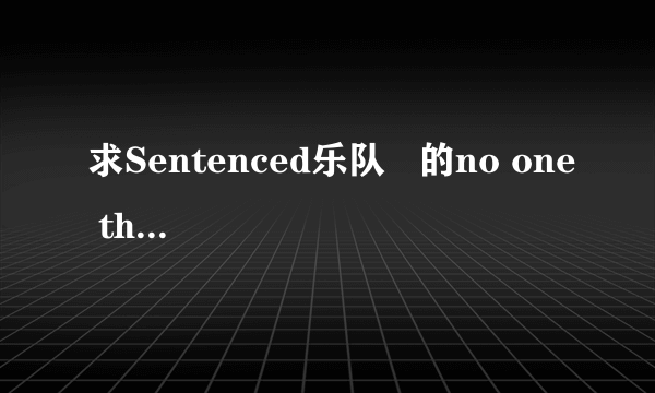 求Sentenced乐队   的no one there歌词中文翻译.