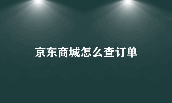 京东商城怎么查订单