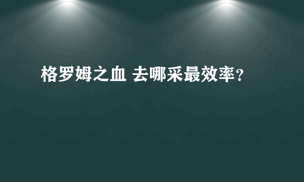 格罗姆之血 去哪采最效率？