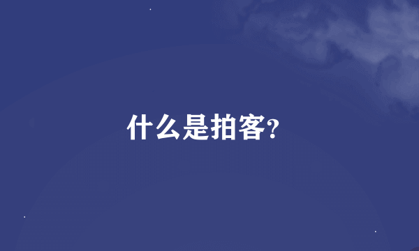 什么是拍客？