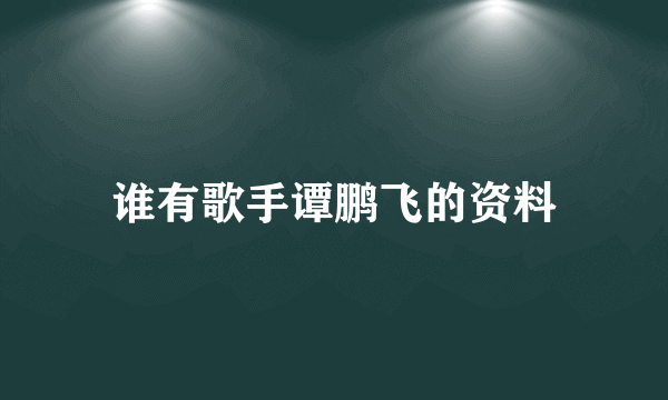 谁有歌手谭鹏飞的资料