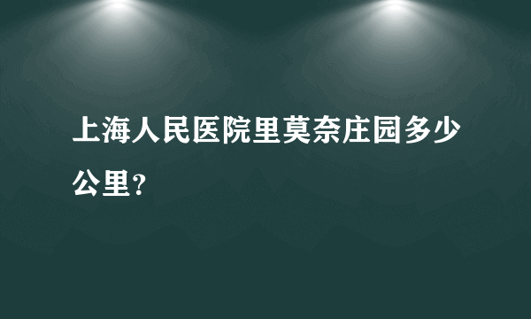 上海人民医院里莫奈庄园多少公里？