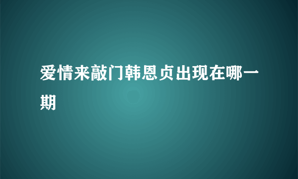 爱情来敲门韩恩贞出现在哪一期