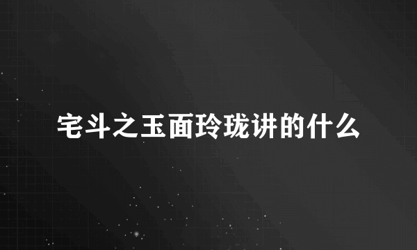 宅斗之玉面玲珑讲的什么