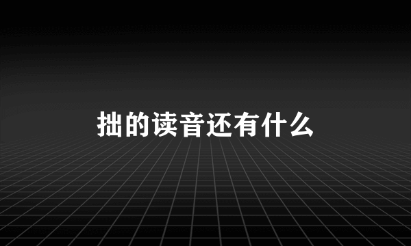 拙的读音还有什么