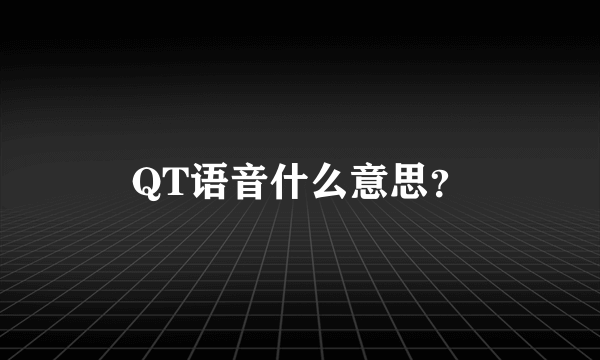 QT语音什么意思？