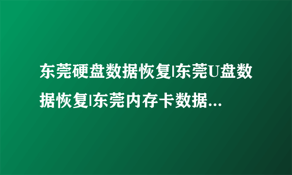 东莞硬盘数据恢复|东莞U盘数据恢复|东莞内存卡数据恢复 哪家比较好点？？