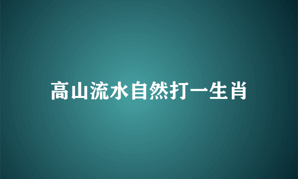 高山流水自然打一生肖