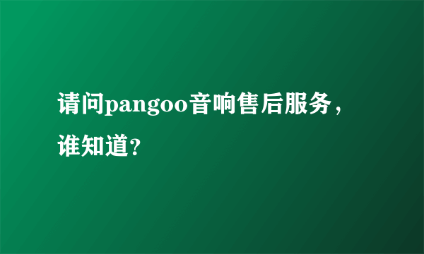 请问pangoo音响售后服务，谁知道？