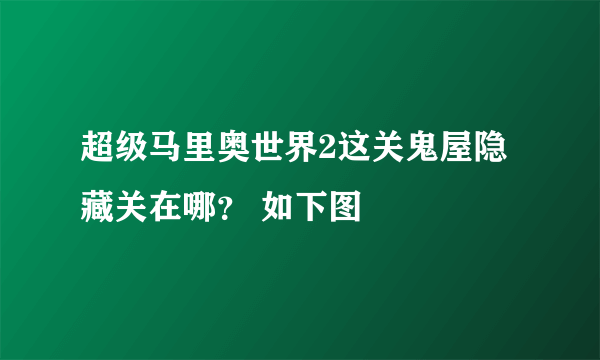 超级马里奥世界2这关鬼屋隐藏关在哪？ 如下图