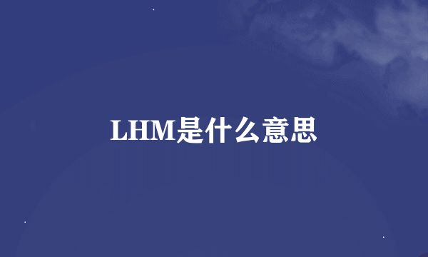 LHM是什么意思