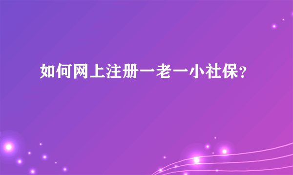 如何网上注册一老一小社保？