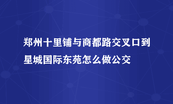 郑州十里铺与商都路交叉口到星城国际东苑怎么做公交