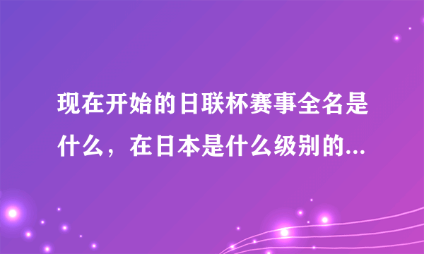 现在开始的日联杯赛事全名是什么，在日本是什么级别的足球赛事？