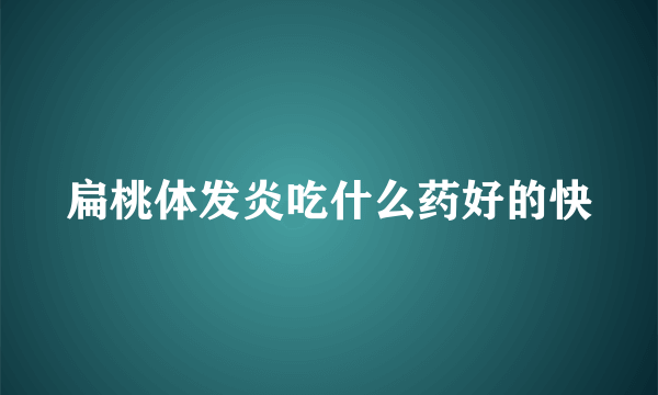 扁桃体发炎吃什么药好的快