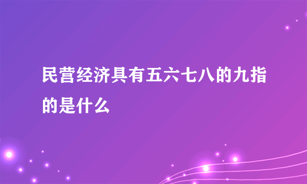 民营经济具有五六七八的九指的是什么