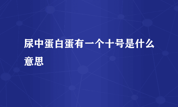 尿中蛋白蛋有一个十号是什么意思