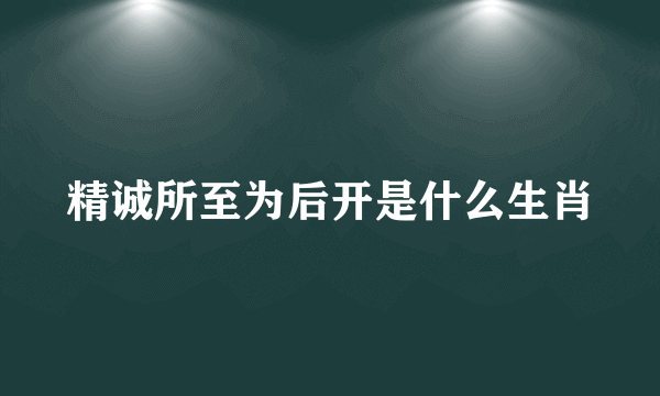 精诚所至为后开是什么生肖