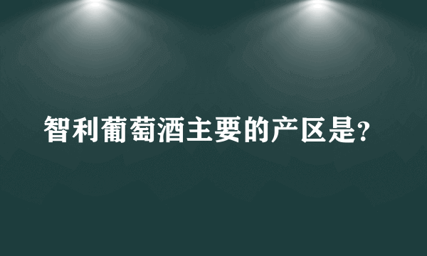 智利葡萄酒主要的产区是？