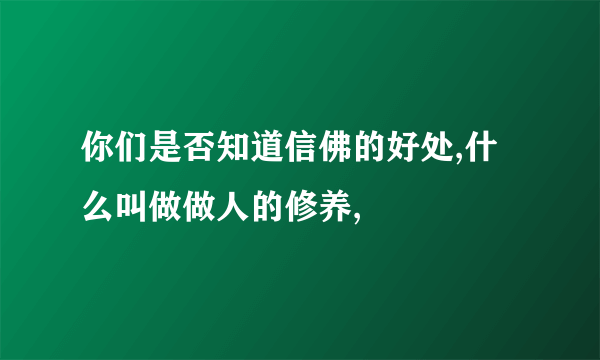 你们是否知道信佛的好处,什么叫做做人的修养,