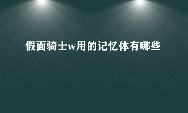 假面骑士w用的记忆体有哪些