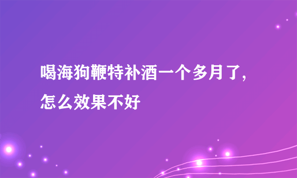 喝海狗鞭特补酒一个多月了,怎么效果不好