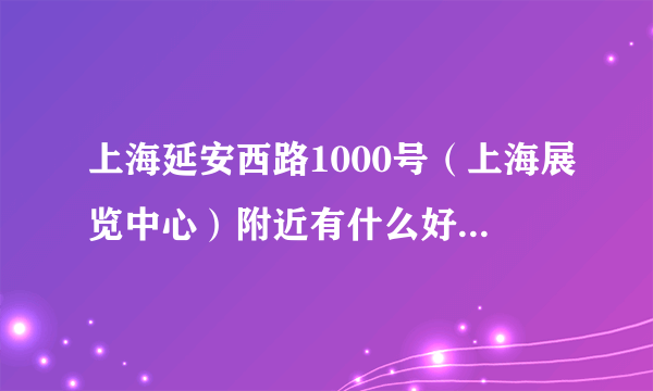 上海延安西路1000号（上海展览中心）附近有什么好玩的地方么