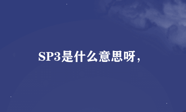 SP3是什么意思呀，