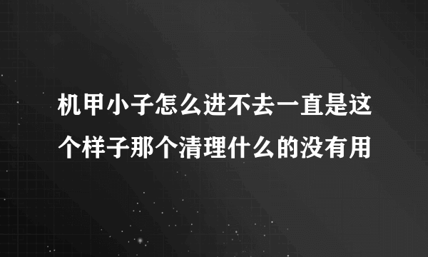 机甲小子怎么进不去一直是这个样子那个清理什么的没有用