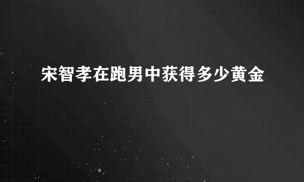 宋智孝在跑男中获得多少黄金