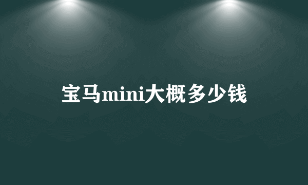 宝马mini大概多少钱